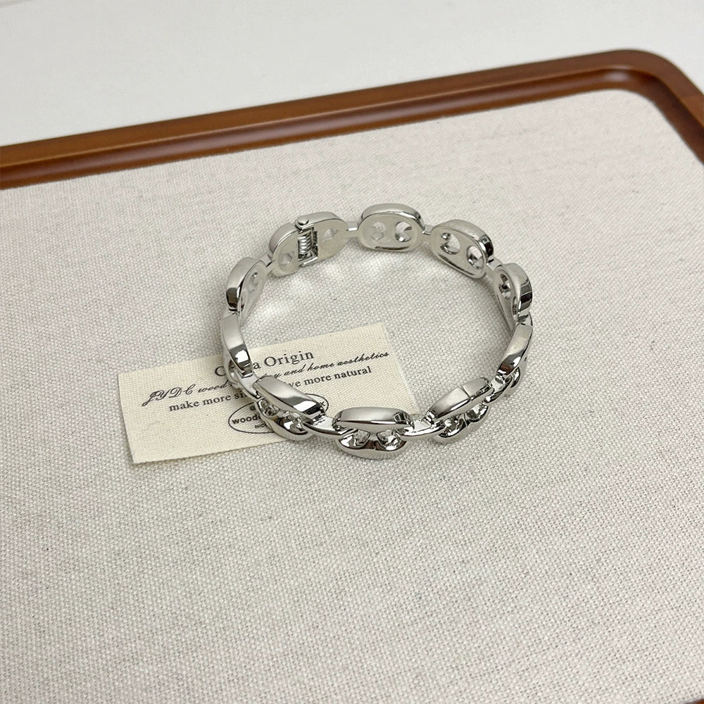 Georgianna Geometric Cuff Bracelet - Silver [OIWWB7E6]