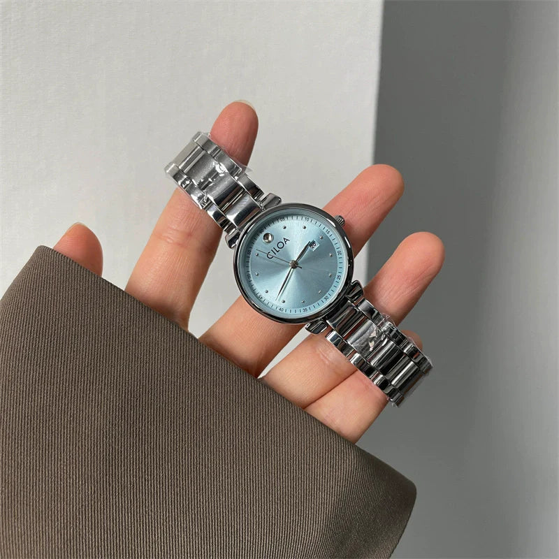 Silvia Classic Quartz Watch - Silver Blue