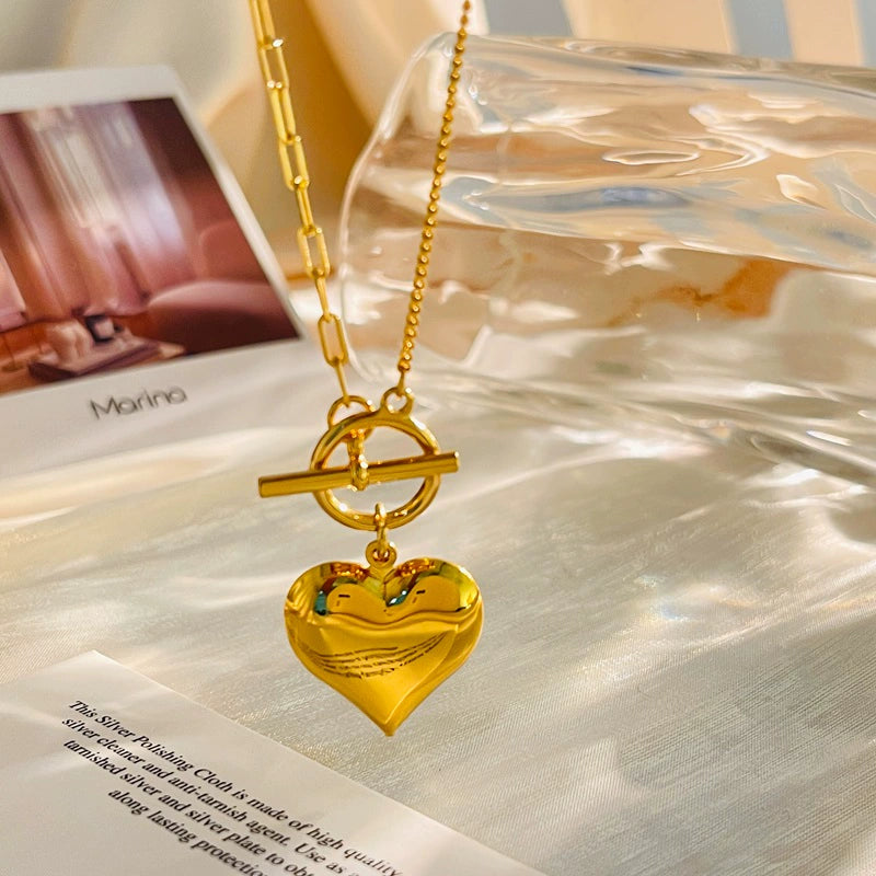 Leilany Layered Natural Stone Necklace - Heart Necklace [L7SG0OMJ]