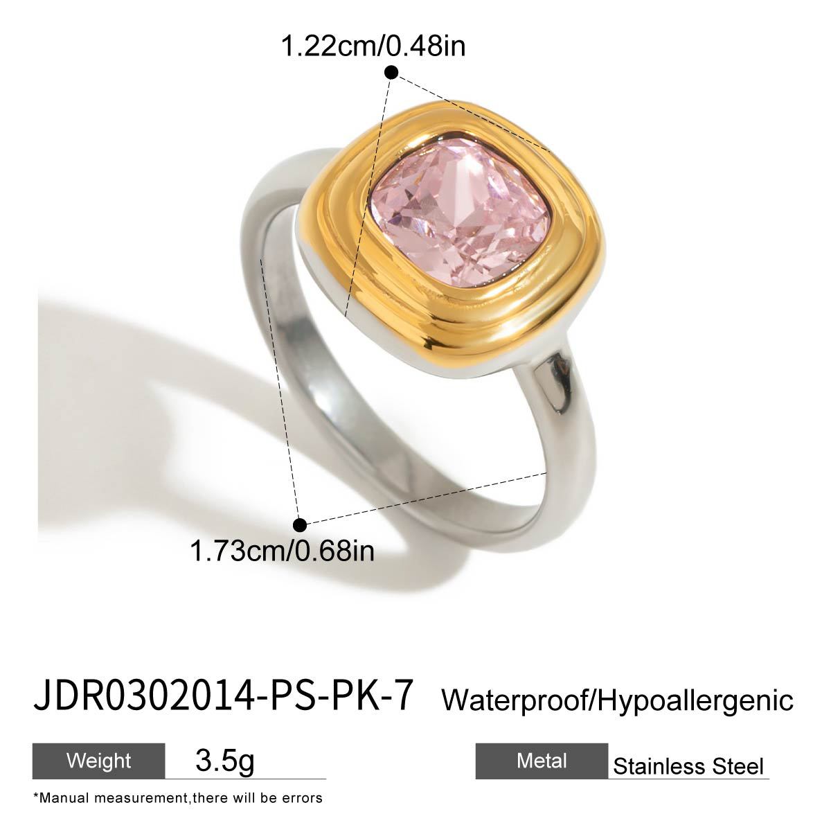 Anshika Pink Zircon Statement Ring - JDR0302014-PS-PK-7 [1CRYQ2O2]