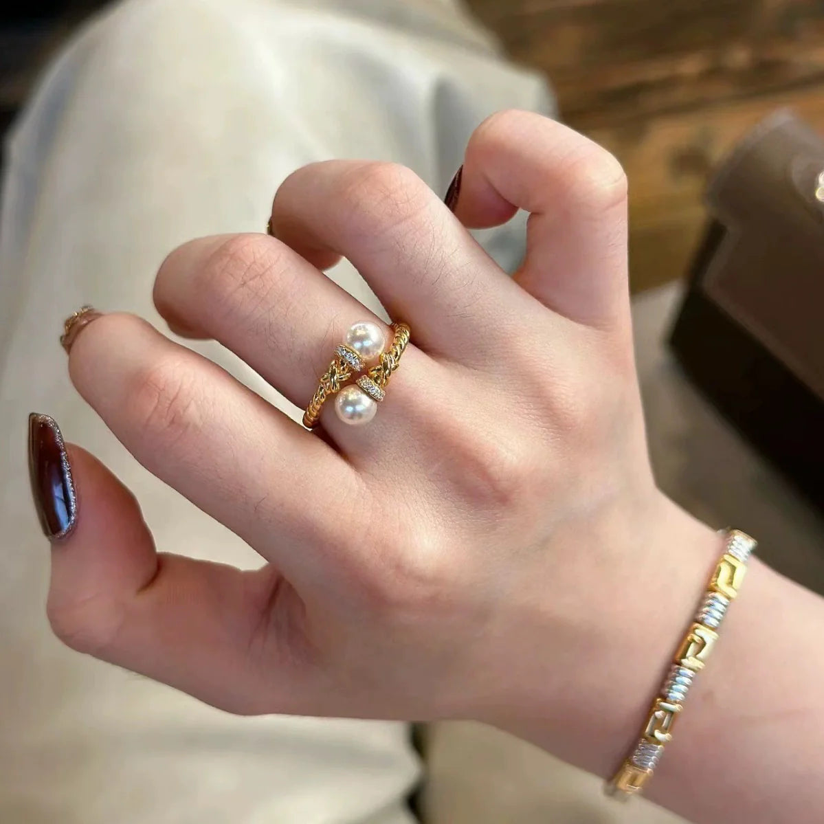 Talulah Celestial Pearl Ring - Gold