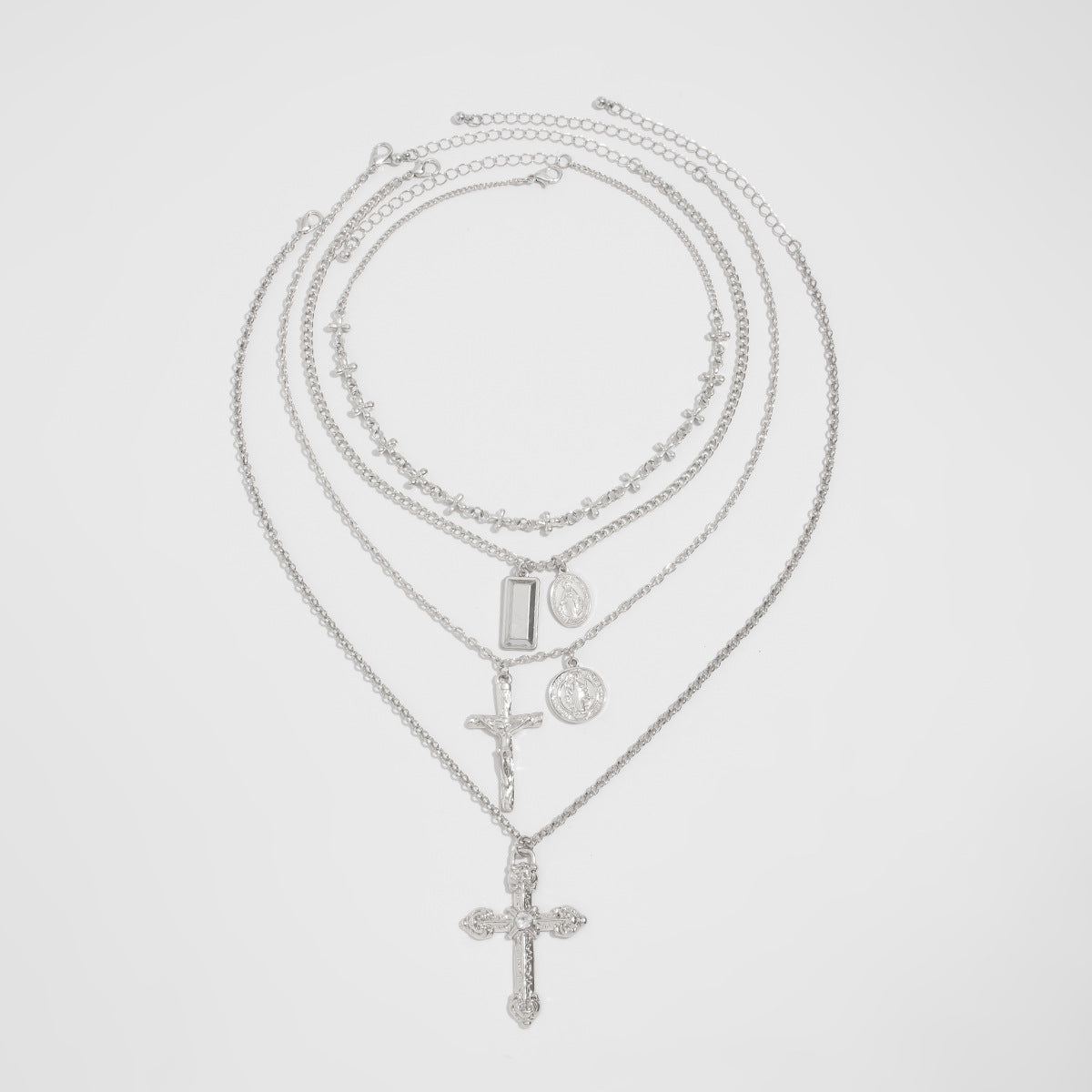 Blakley Colorful Layered Necklace - Silver - Style 06144 [K1TKZYFE]