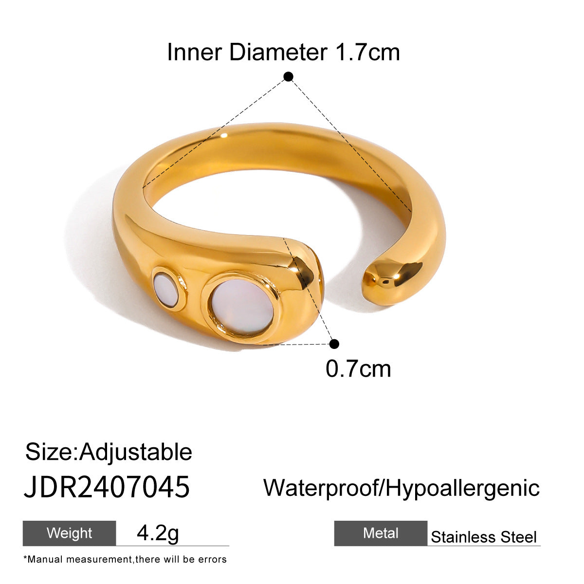 Arlynn Natural Stone Steel Ring - JDR2407045 [A58G97ZE]