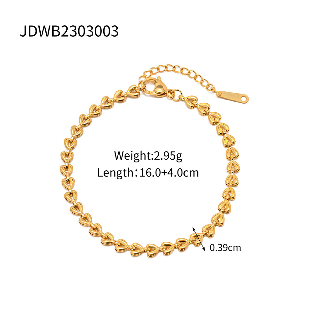 Eleanor Gold Heart Bracelet - JDWB2303003 [SOG9M6EM]