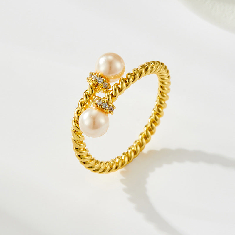 Evie Twisted Pearl Ring - R16349M006 [RCG9YSDK]
