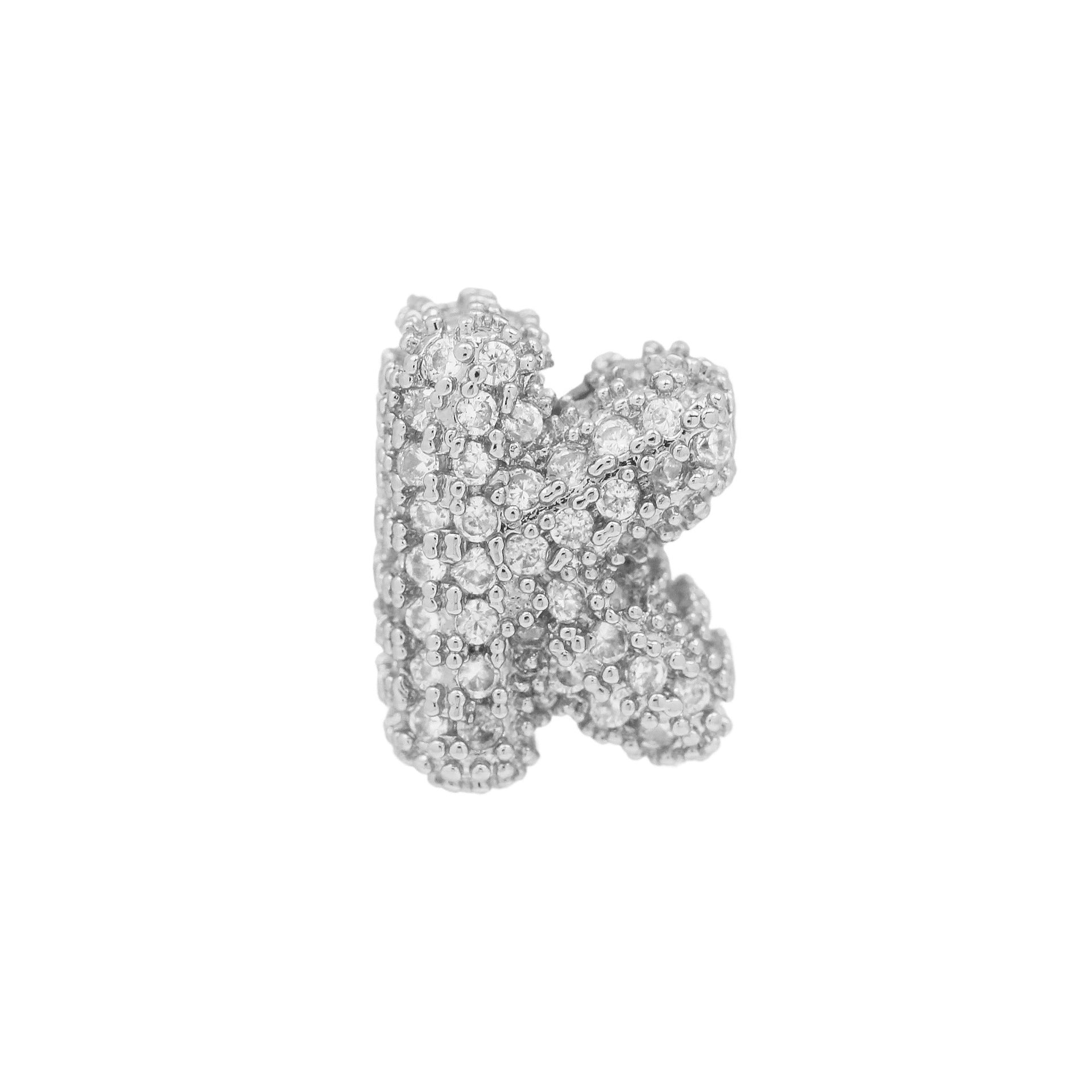 Jehlani Zircon Bubble Letter Necklace - Silver K Pendant [R4S26H3T]