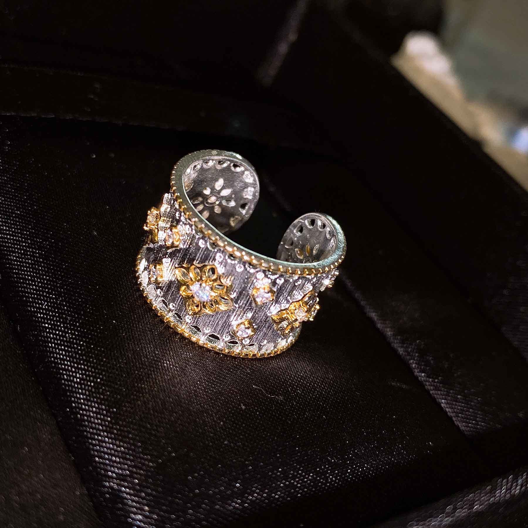 Ainsley Lace Pearl Ring - D Style, Adjustable [XVD09MQ5]