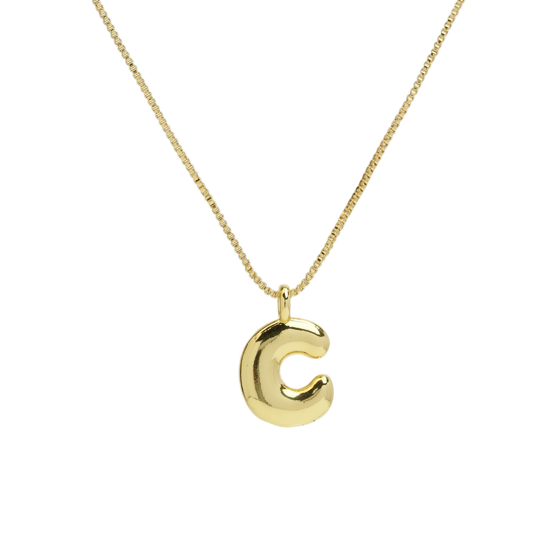 Odalys Gold Initial Pendant - Necklace C [KMIHC1WH]
