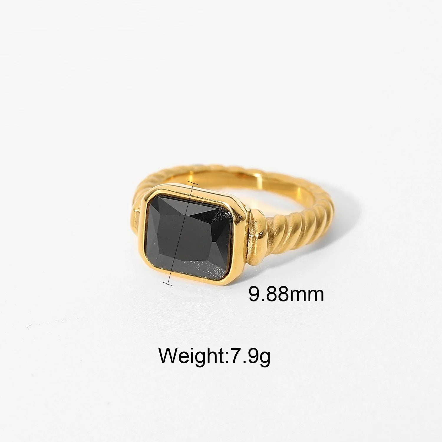 Maeve Twisted Zircon Ring - Black 6