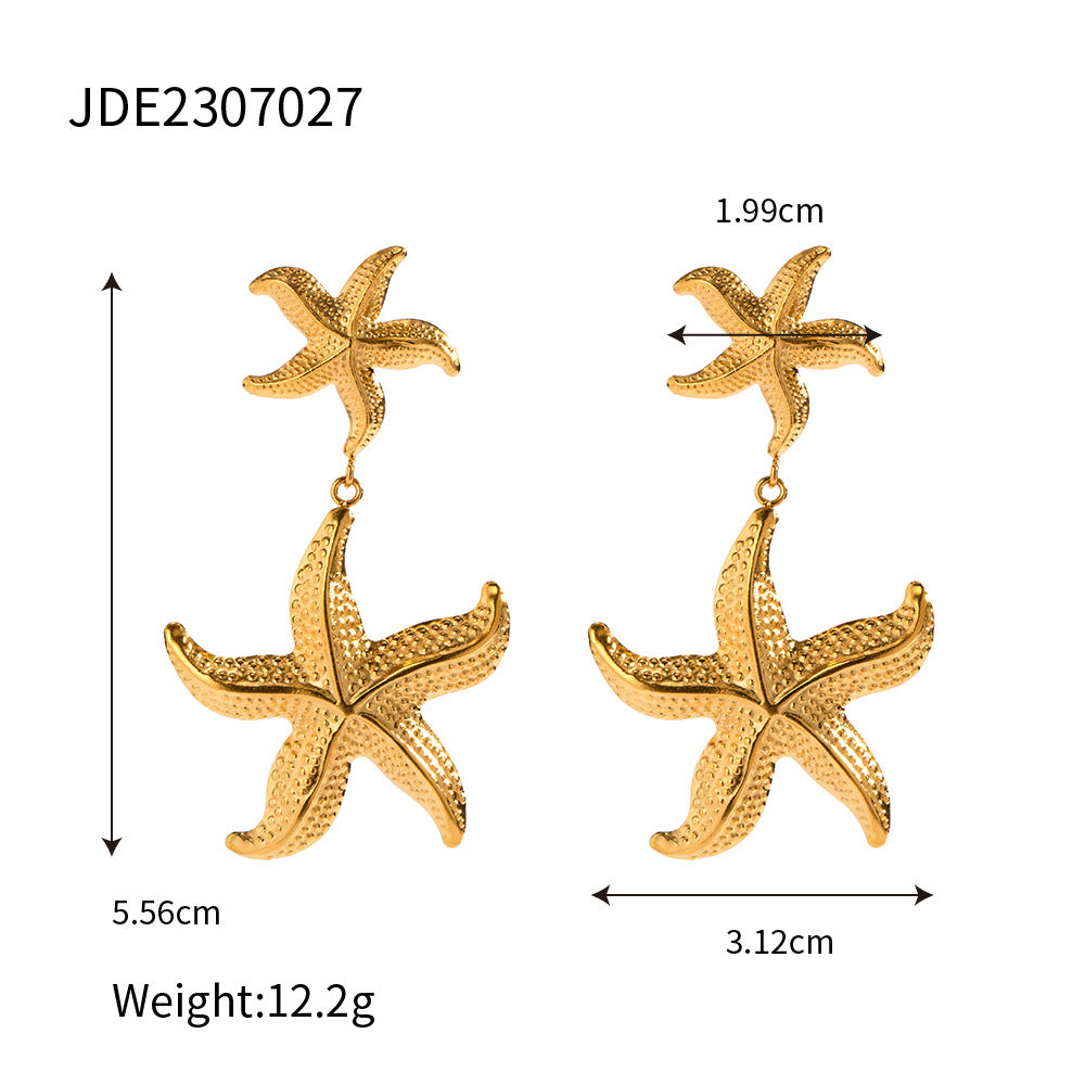 Mila Gilded Ocean Studs - JDE2307027 [R3F8QCGH]