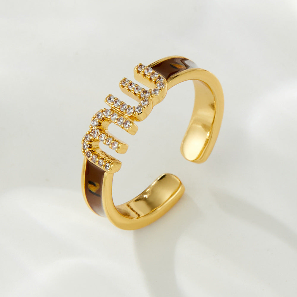 Ximena Enamel Letter Open Ring - R15242M025 [JCR9LJ8H]