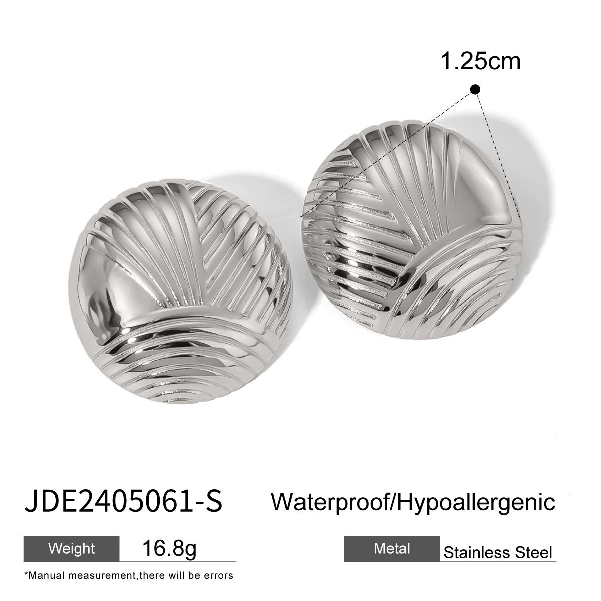 Jaycie Gold Ribbed Asymmetric Earrings - JDE2405061-S Variant [64QSWL7G]