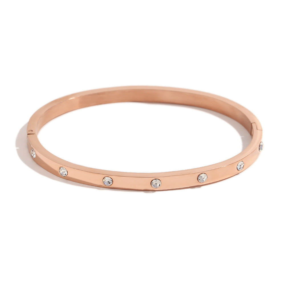 Lanna Dainty Zircon Bracelet - Dot Zircon Buckle Bracelet - Rose Gold [7LVDDZFA]