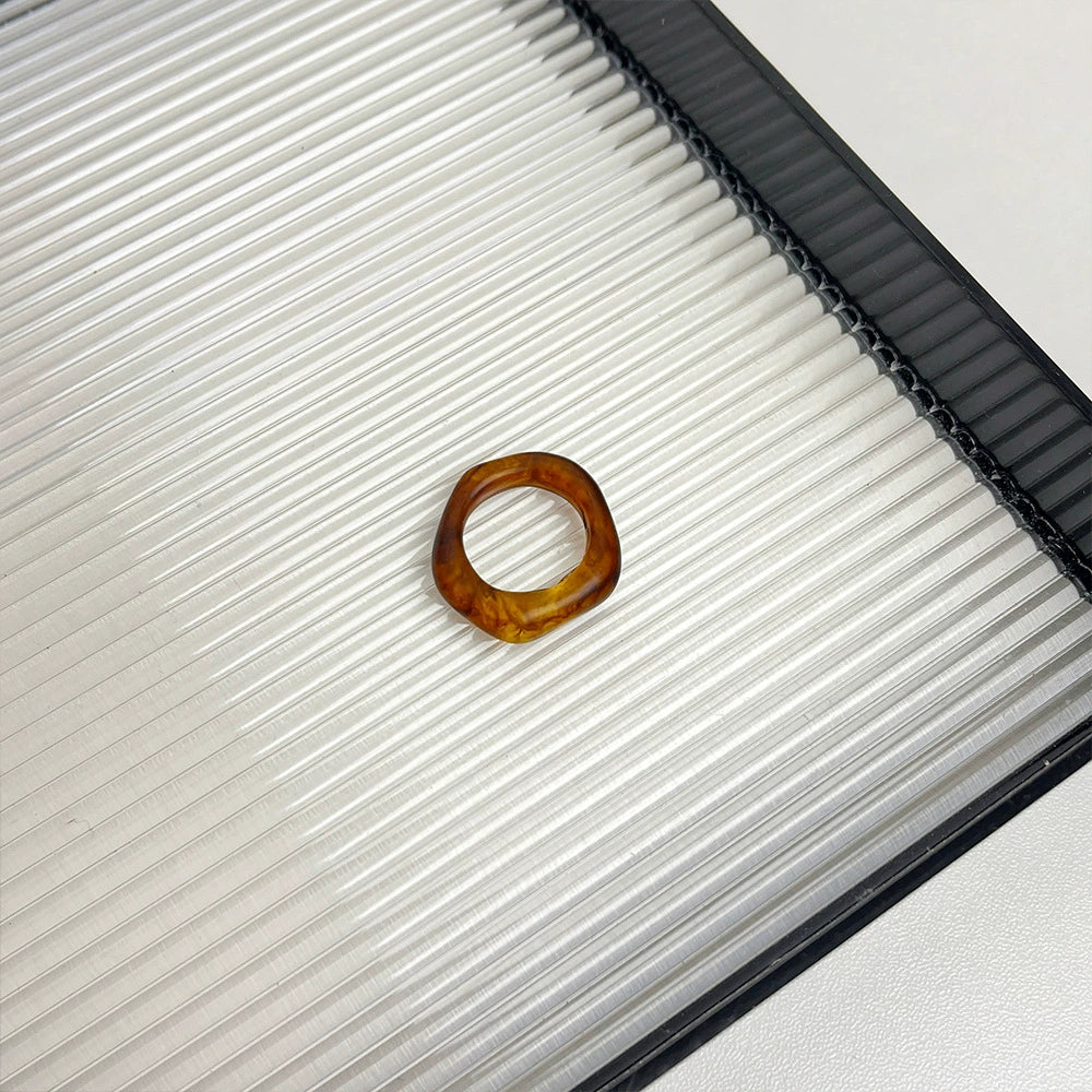 Wanda Resin Ring Set - Irregular Amber Ring [MHTLRLCS]