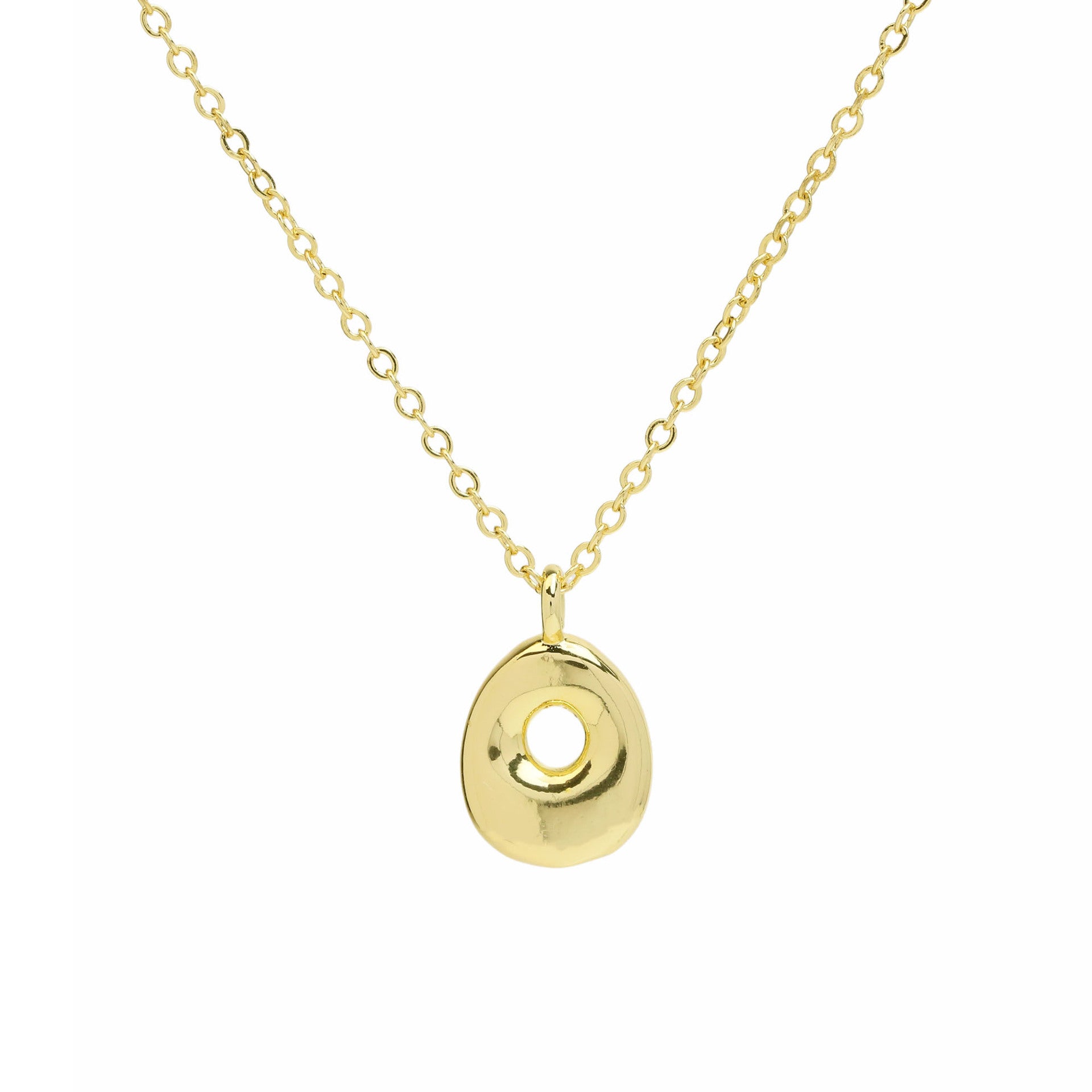 Vanya Gold Initial Bubble Necklace - Letter O [BC50OAS9]