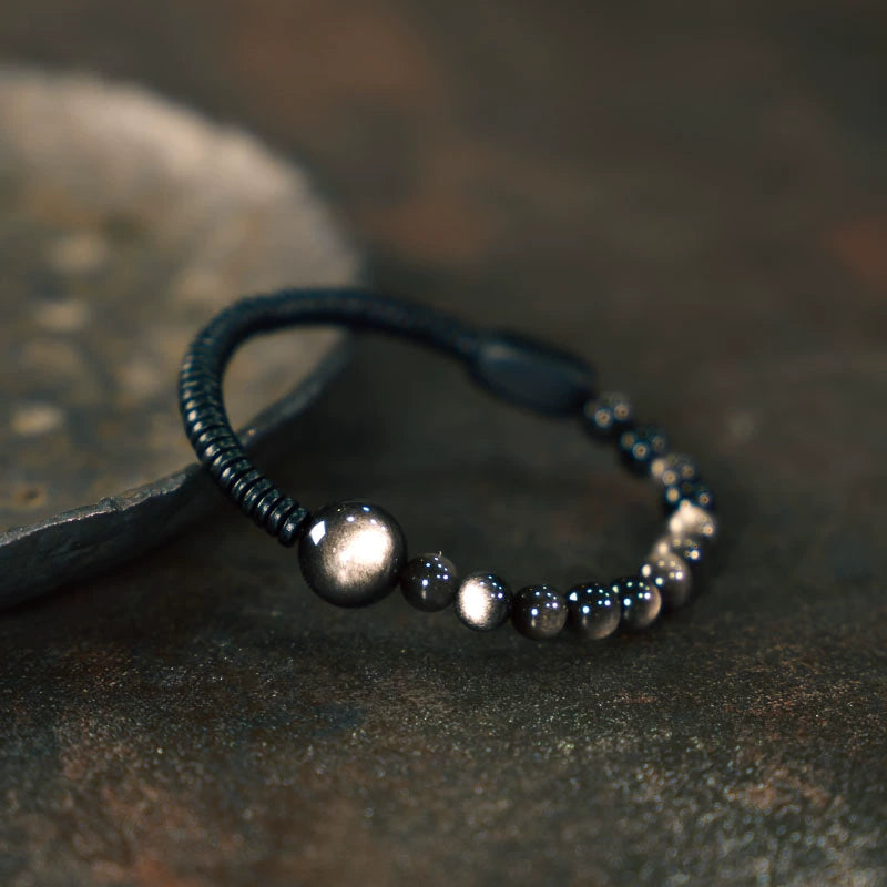 Alena Obsidian Wood Bracelet - Women's 15 [TL3LS95K]