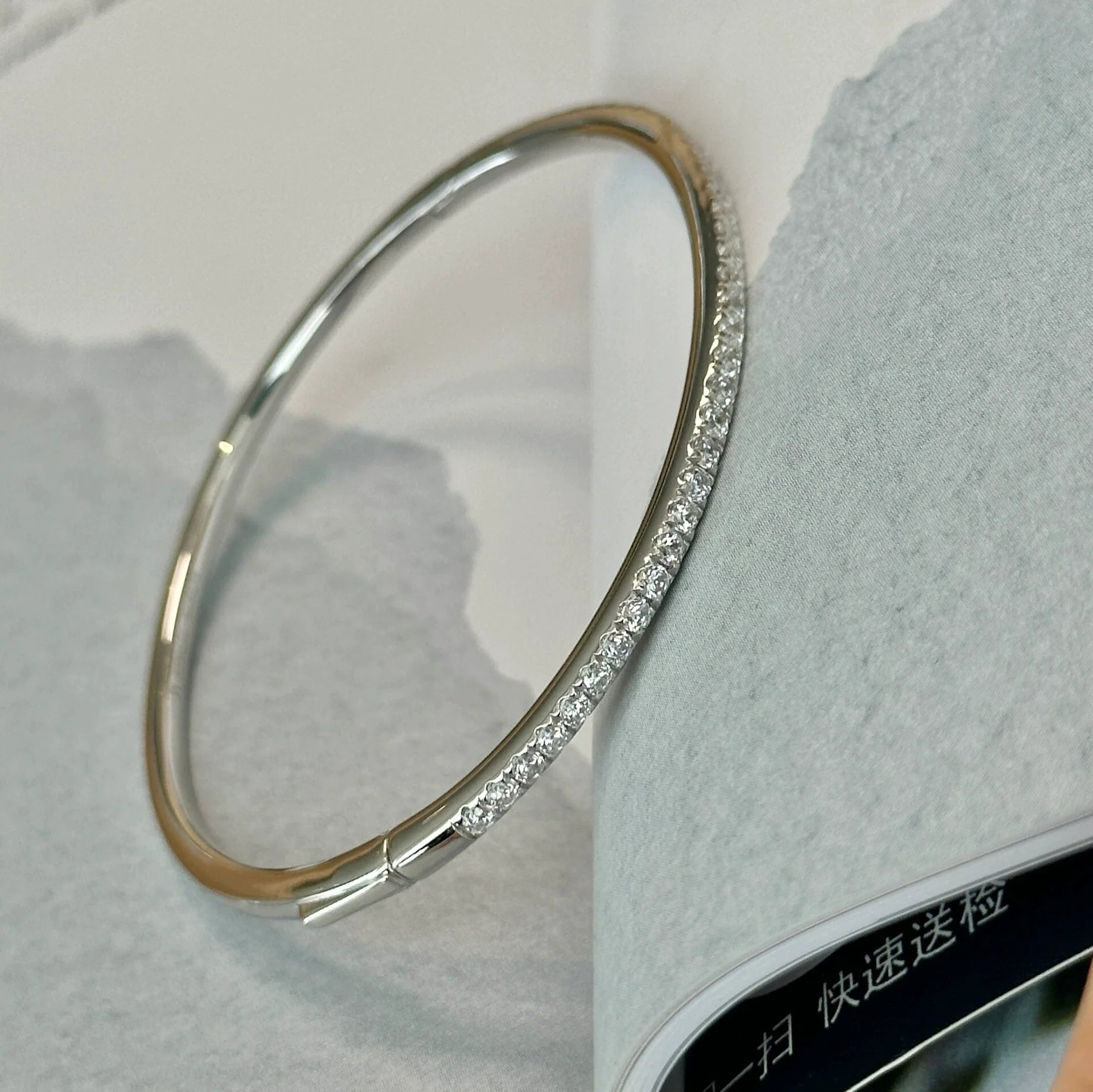 Nawal Zircon Embellished Bracelet - Paved Zircon Bangle