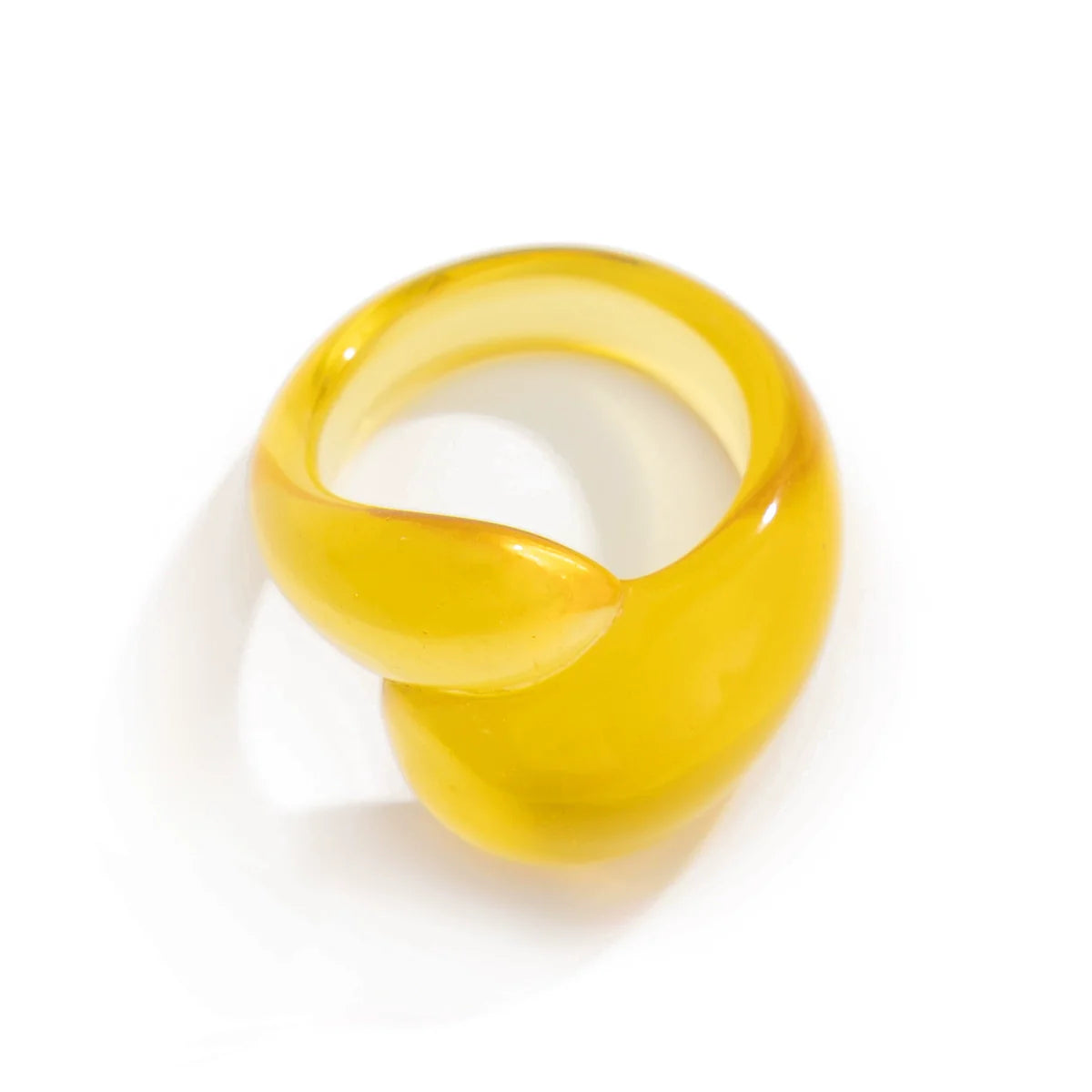 Kyli Candy Waterdrop Ring - Transparent Yellow