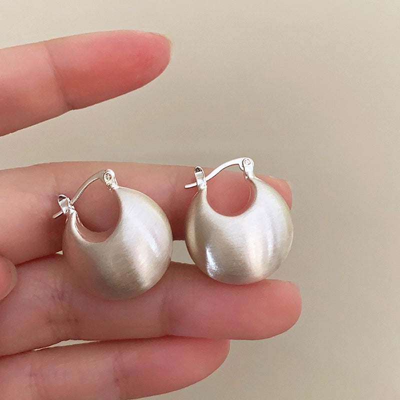 Macey Brushed Abstract Earrings - Silver [Q0K5W05W]