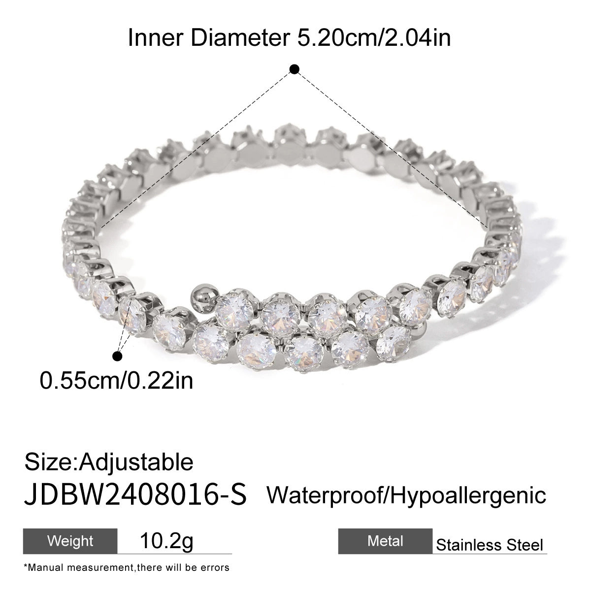 Avari Zircon Buckle Bracelet - Clear Zircon Gold Tone [APBVKCEO]