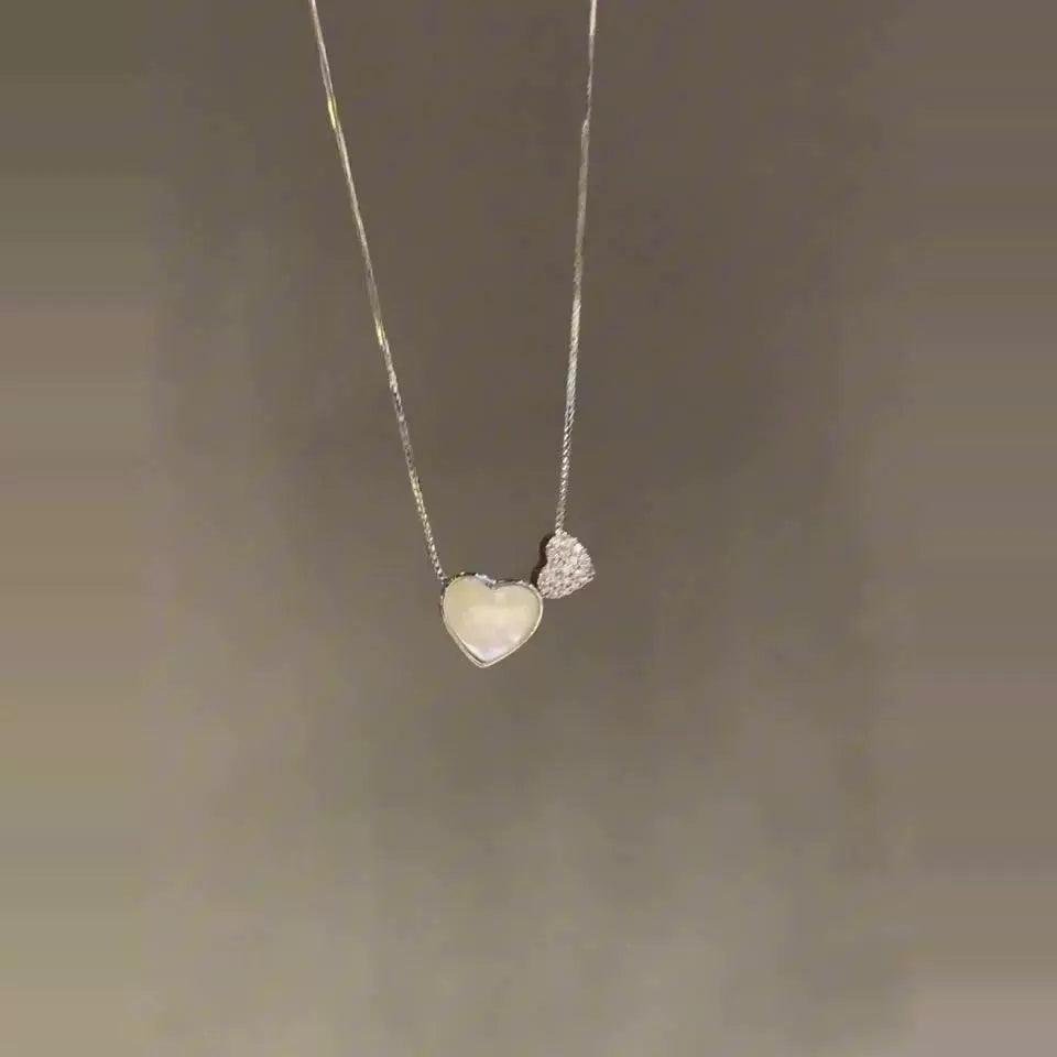 Katy Double Heart Pendant Necklace - Double Heart Necklace