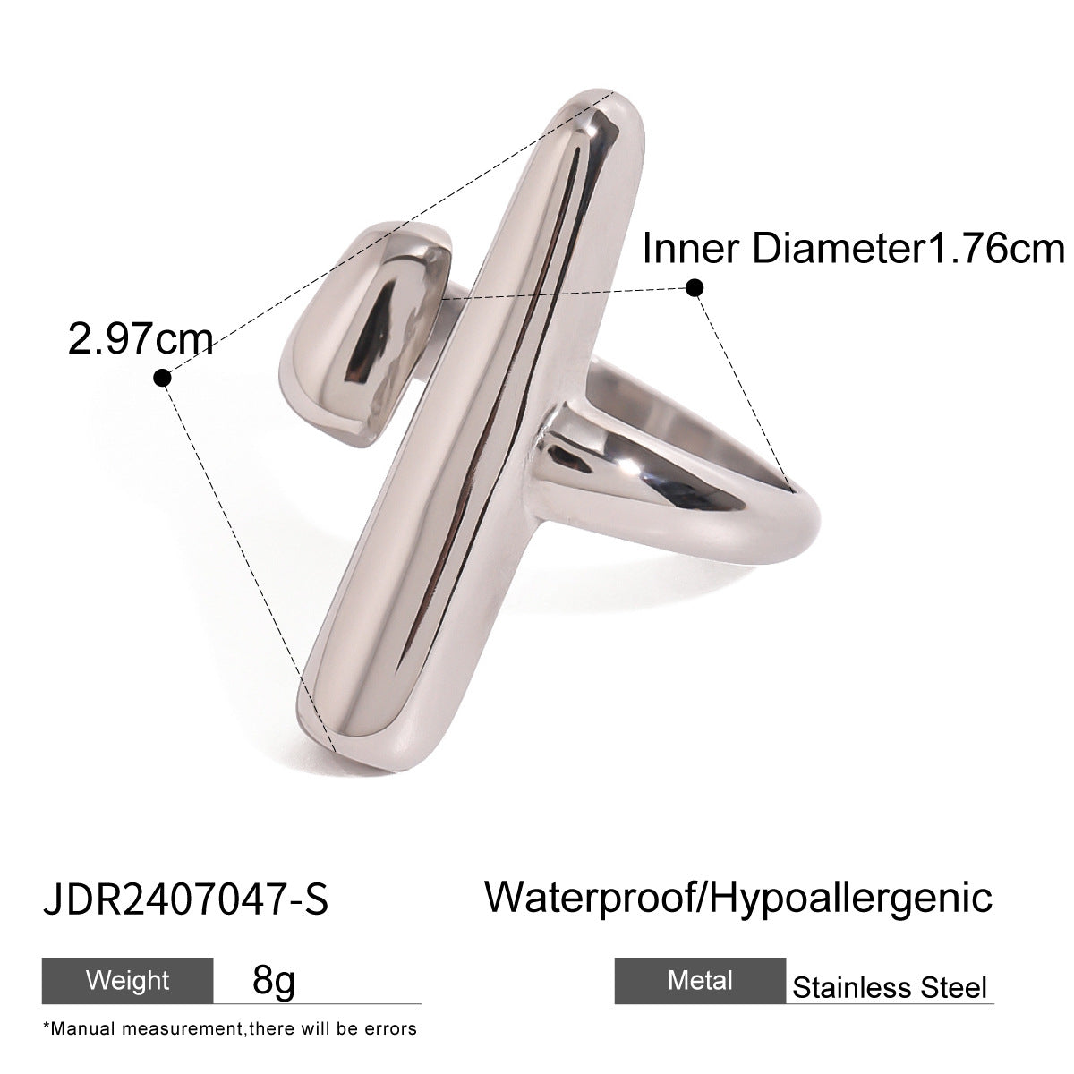 Caterina Chunky Geometric Ring - JDR2407047-S [DRWRPEPS]