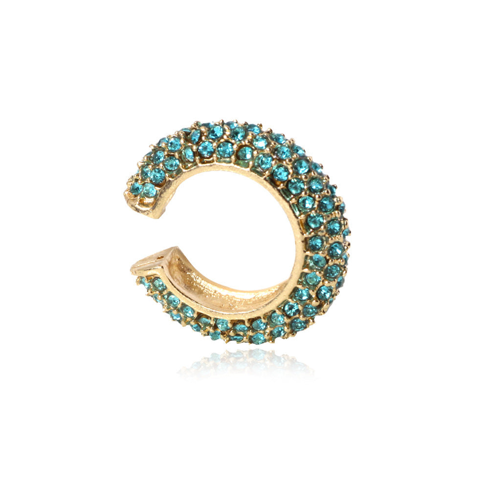 Anaira C-Shape Rhinestone Ear Cuff - Green [P7Z05FCT]