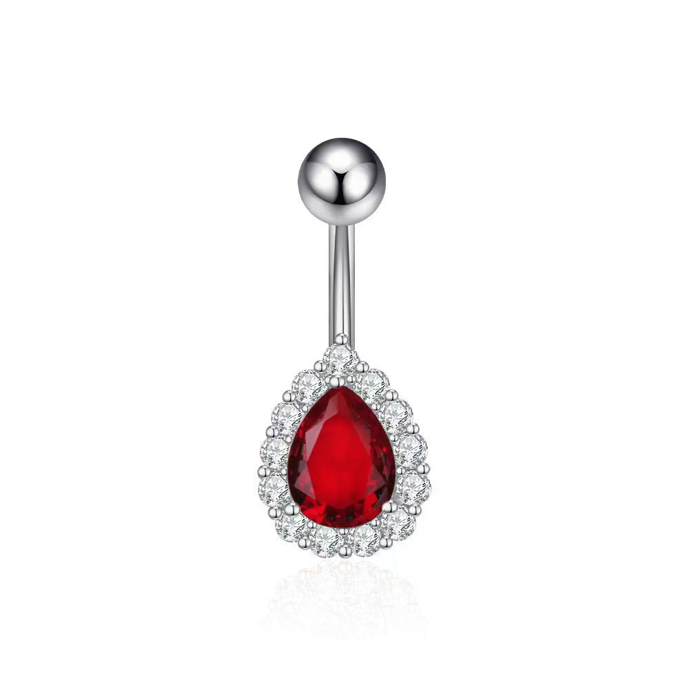 Yeva Angel Tear Navel Ring - Red [N54BW1GX]