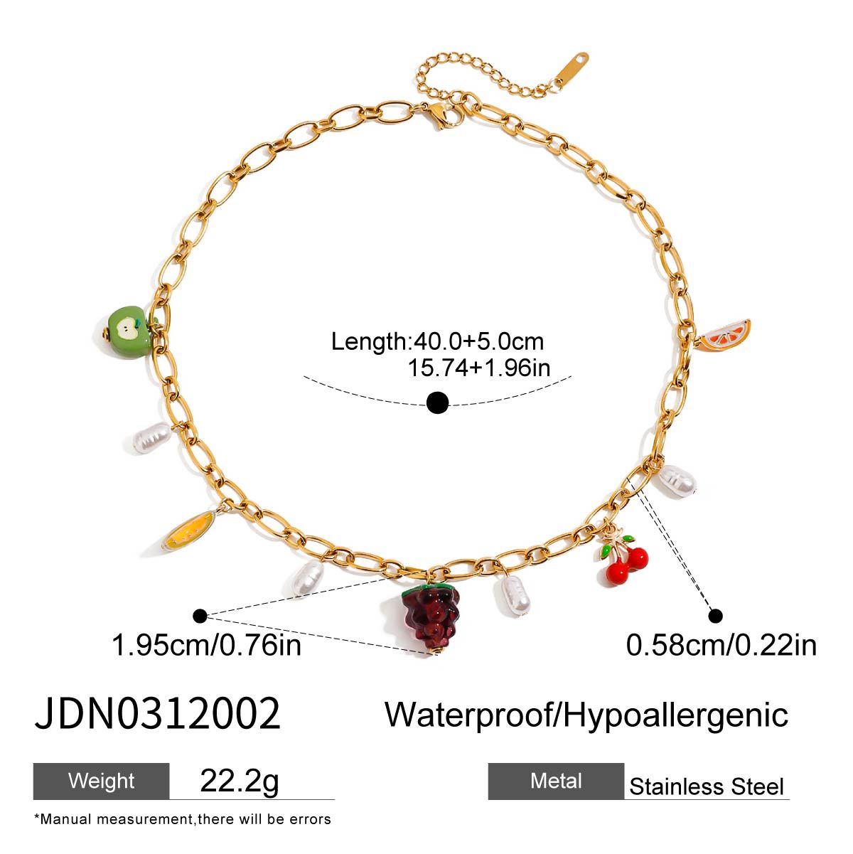 Zakia Fruit Charm Jewelry - Strawberry Charm Necklace [LTI4ZPA1]