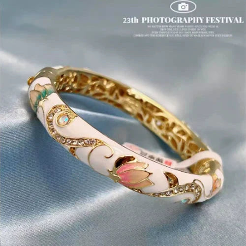 Jenny CloisonnŽ Lotus Bangle - 5.6cm Yellow