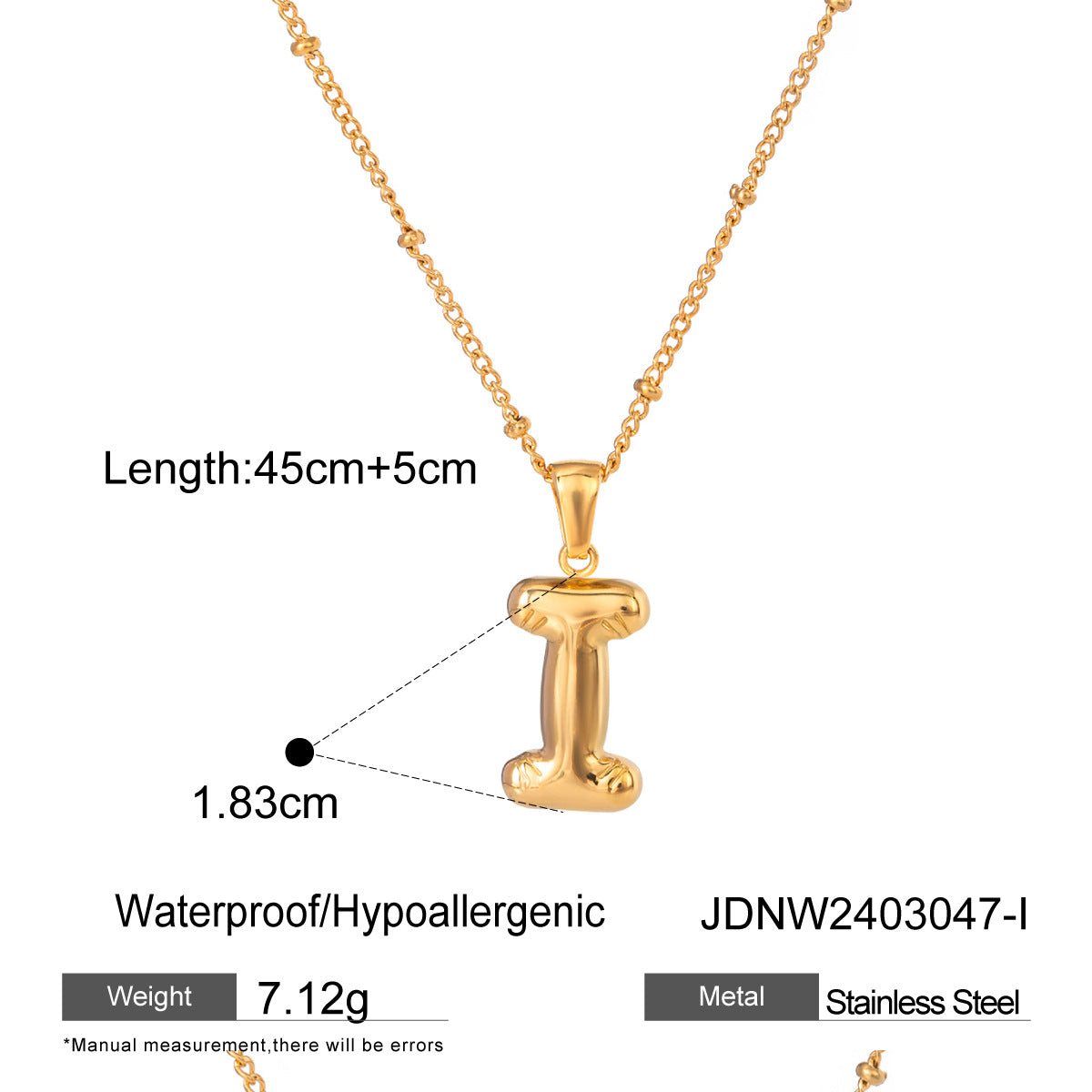 Rayana Initial Letter Necklace - I [ALM9W6JD]