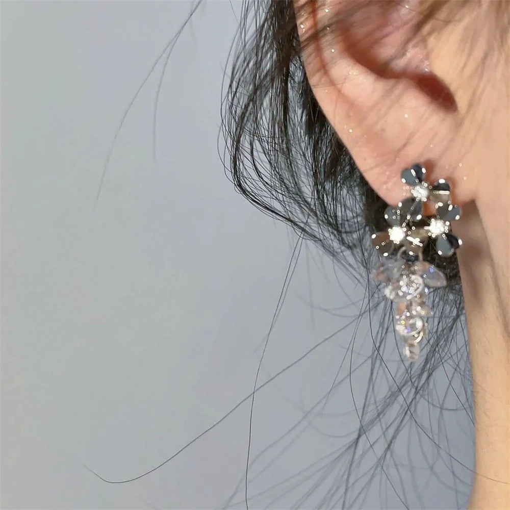 Ollie Shimmering Grape Earrings - Ear Clip Style