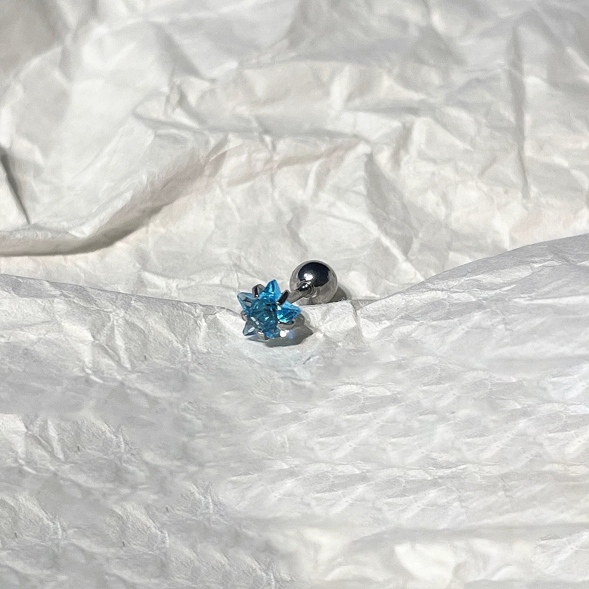 Kamia Celestial Zircon Stud - 5mm Blue Zircon