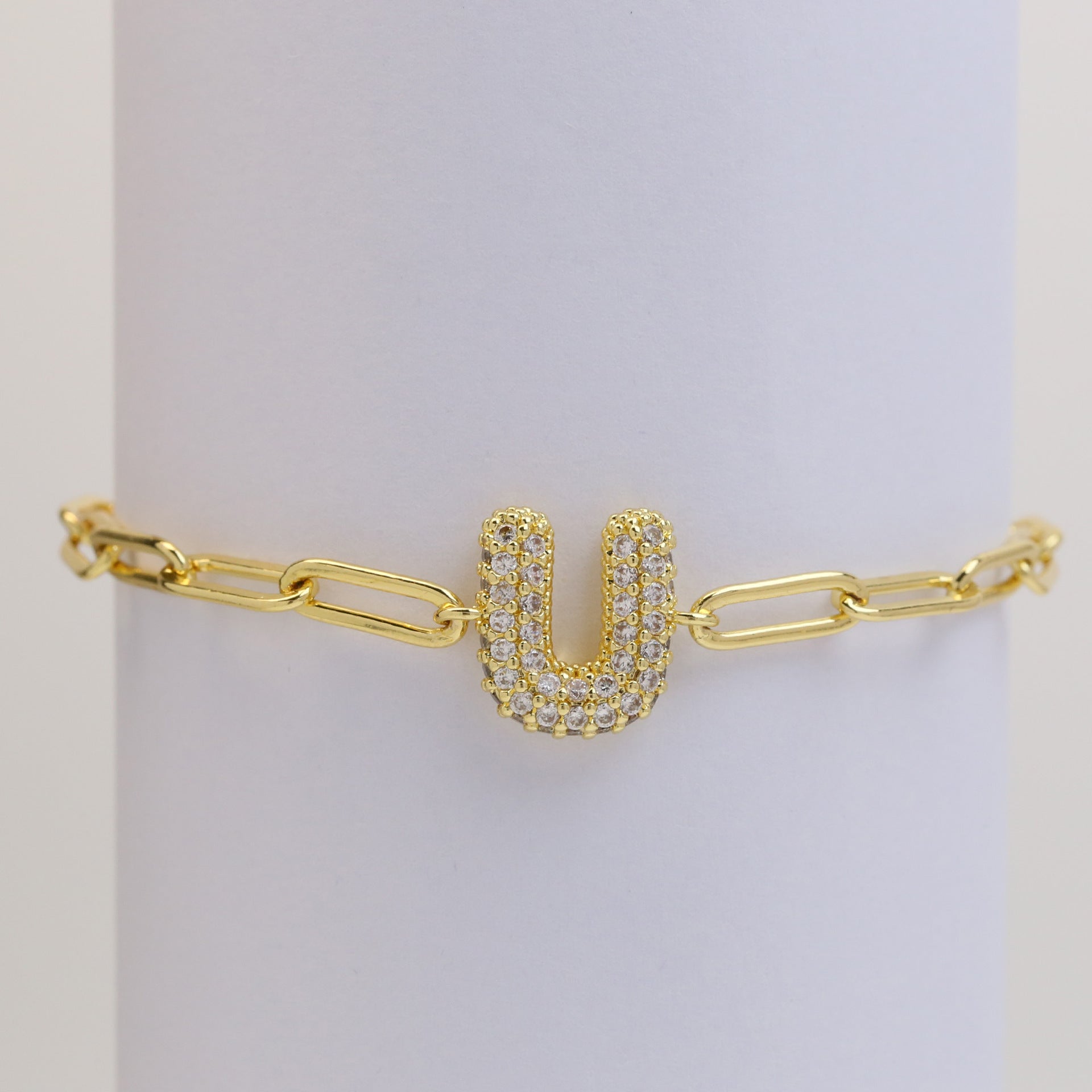 Willow Bubble Initial Bracelet - U [QB1Q6B01]
