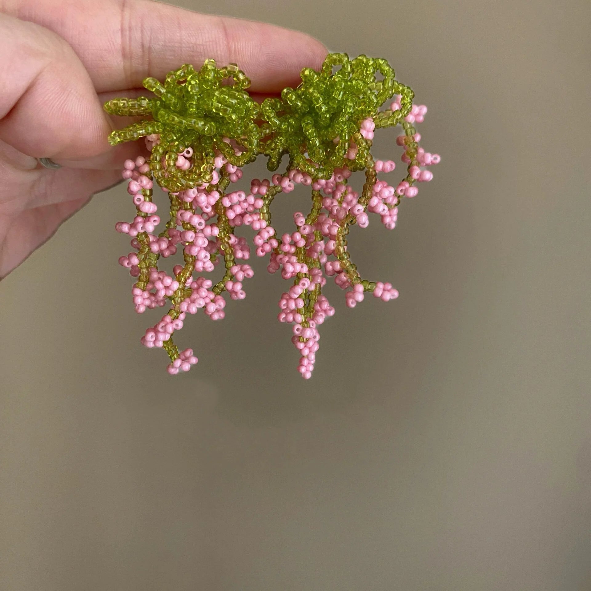 Tinslee Pink Beaded Drop Earrings - Pink Beaded Earrings
