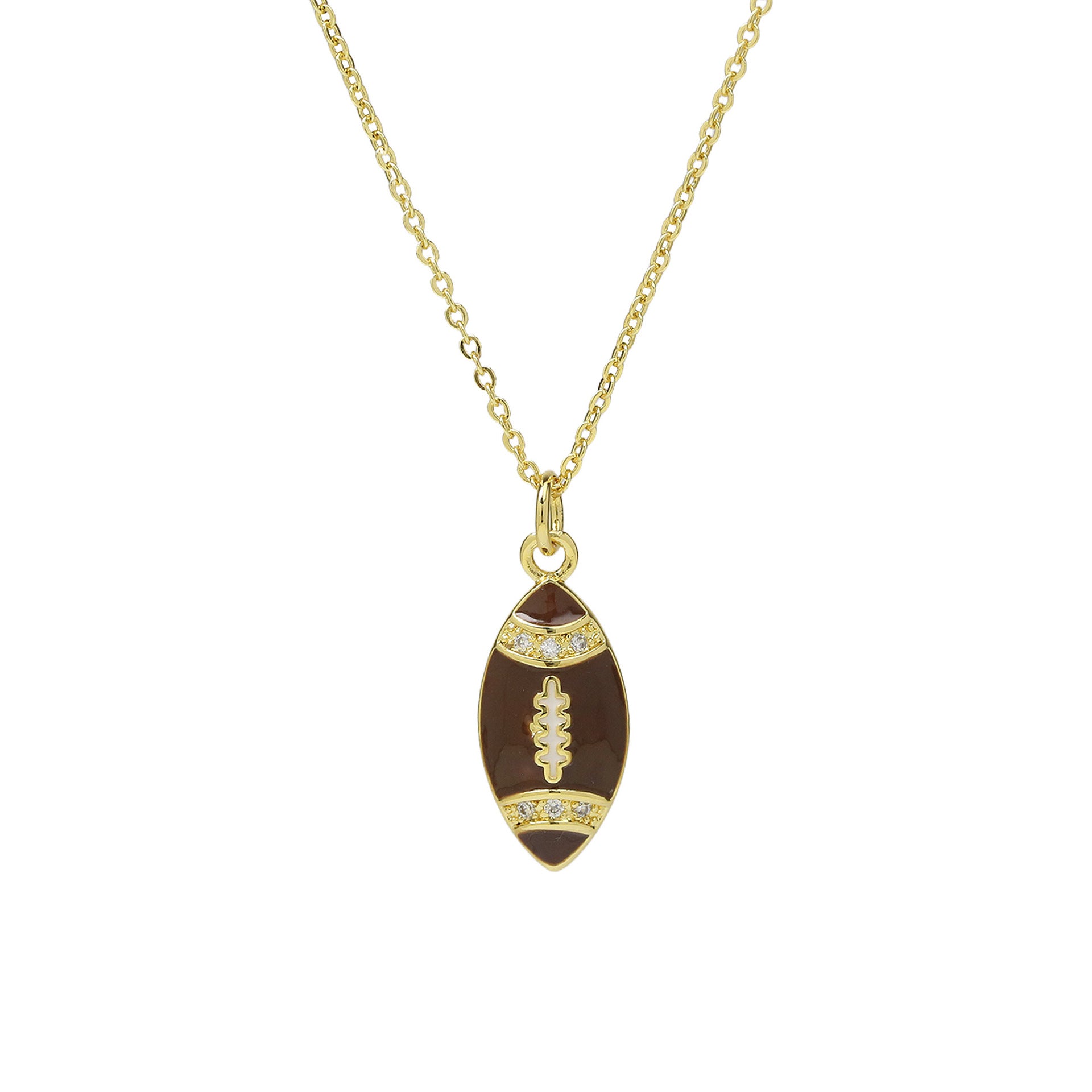 Adina Gold Sports Necklace - American Football [9CB66Z8G]