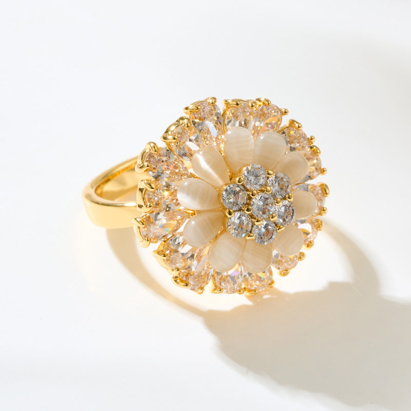 Aiva Rotatable Opal Bloom Ring - R15878M029 [646BFRMS]