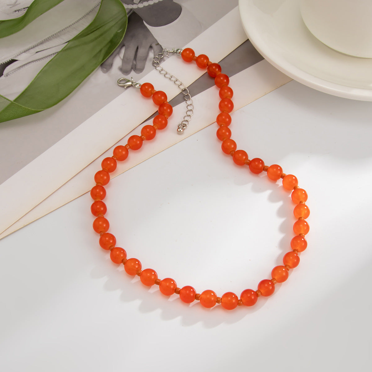 Arcadia Irregular Beaded Choker - Red [O2FLQNOZ]