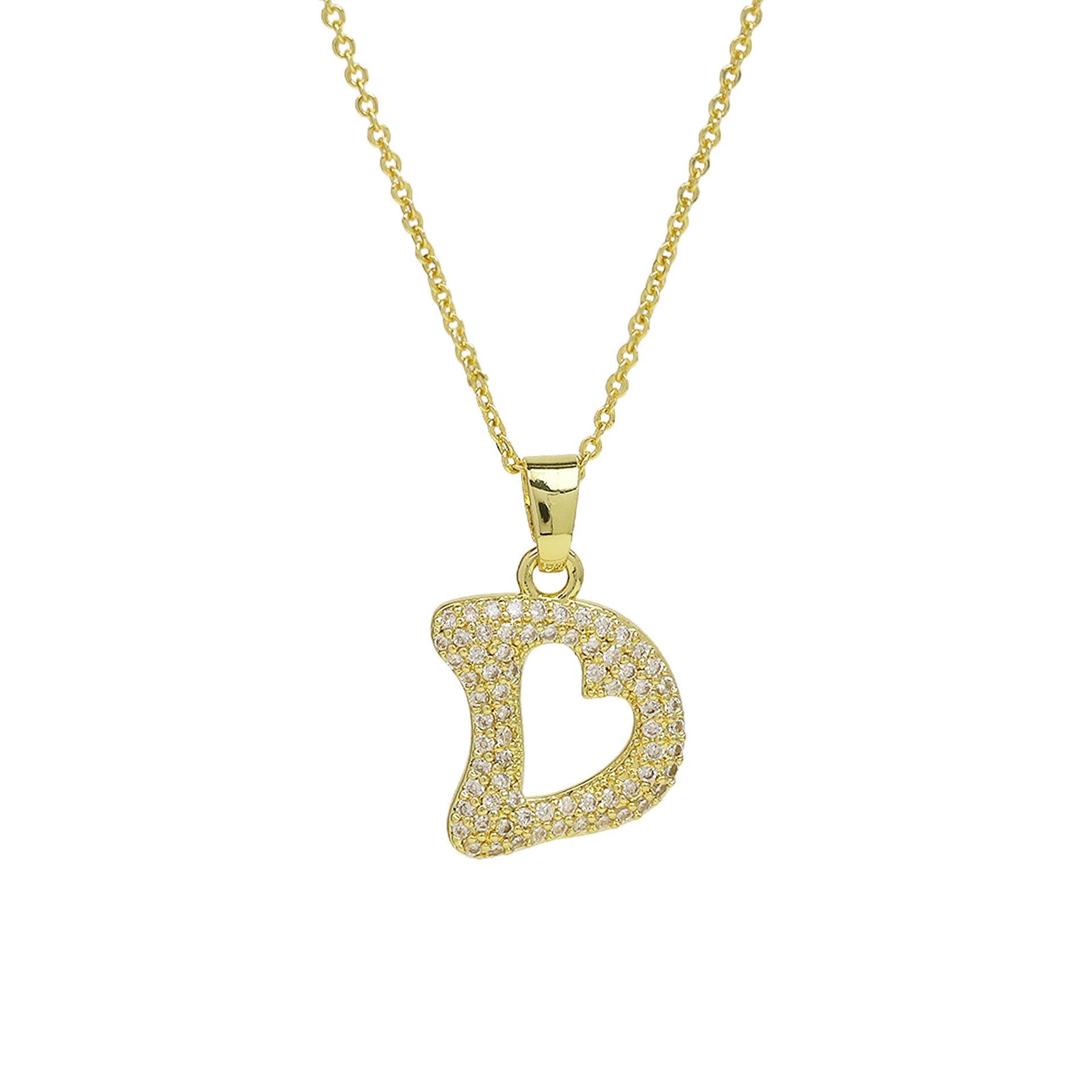 Fatou Bubble Initial Necklace - D [J0M1U2DQ]