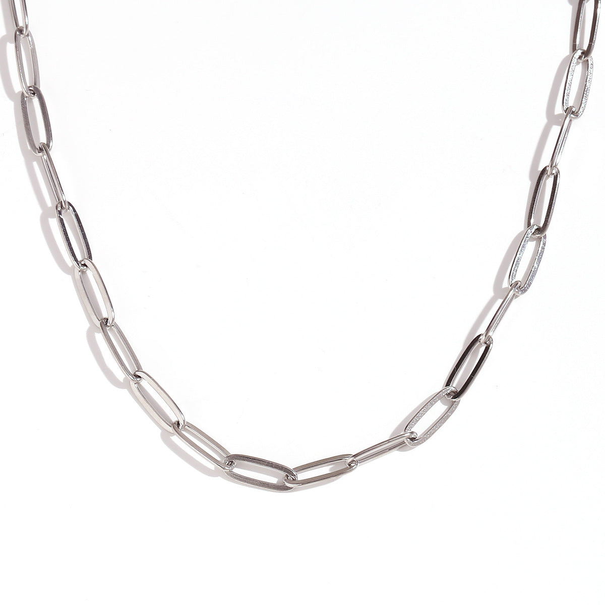 Yurani Delicate Body Chain - 4.4mm Paperclip Chain - Steel [JNT9ORO2]
