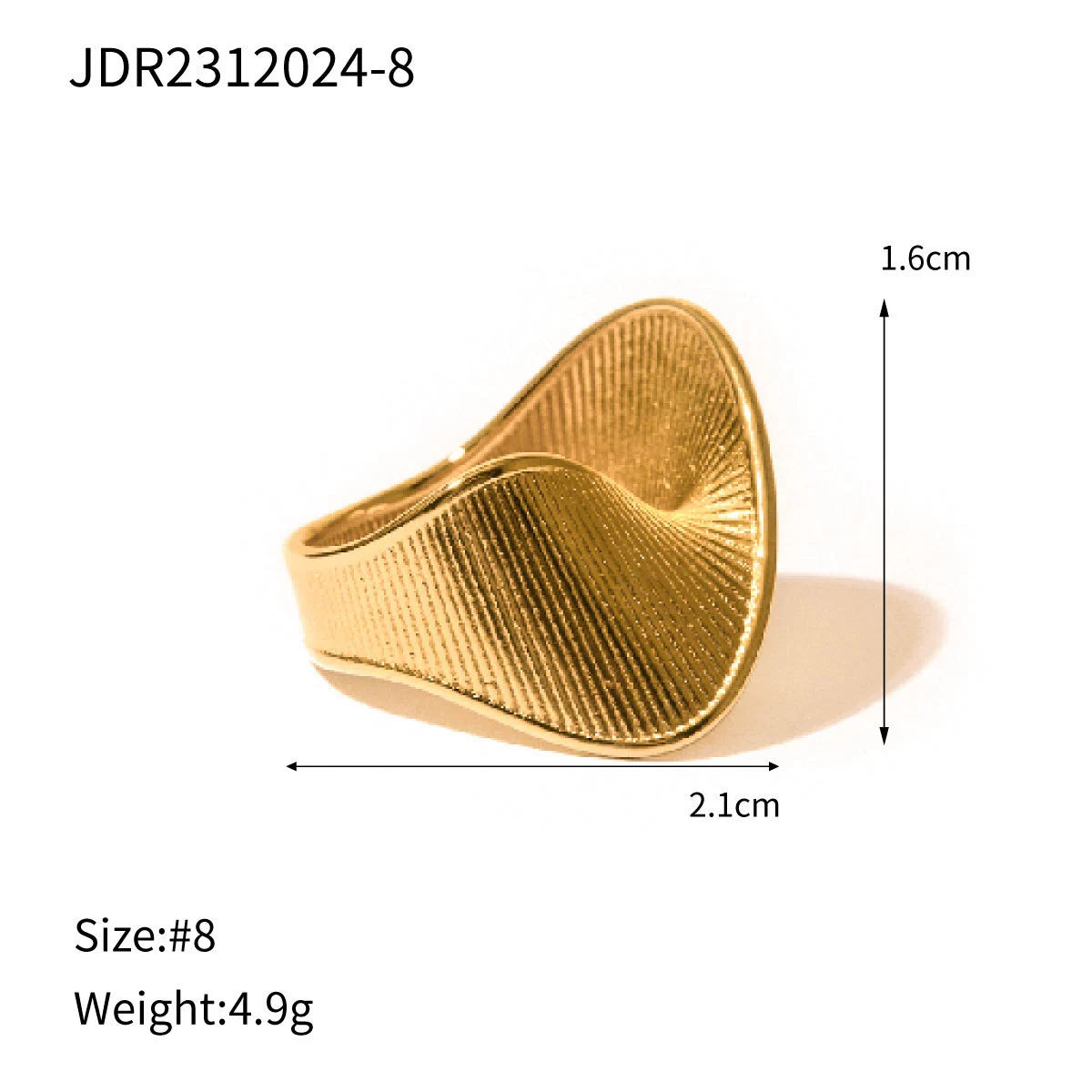 Chloe Gold Pearl Ring - JDR2312024-8 [822FU0V7]