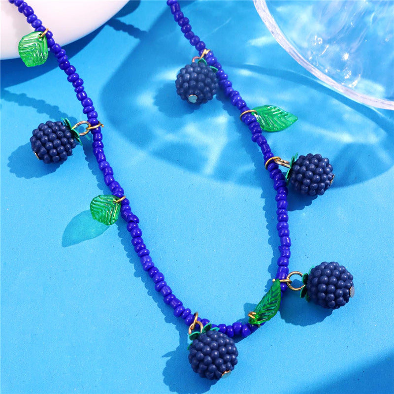 Indie Beaded Strawberry Necklace - C [OVUIA6N0]