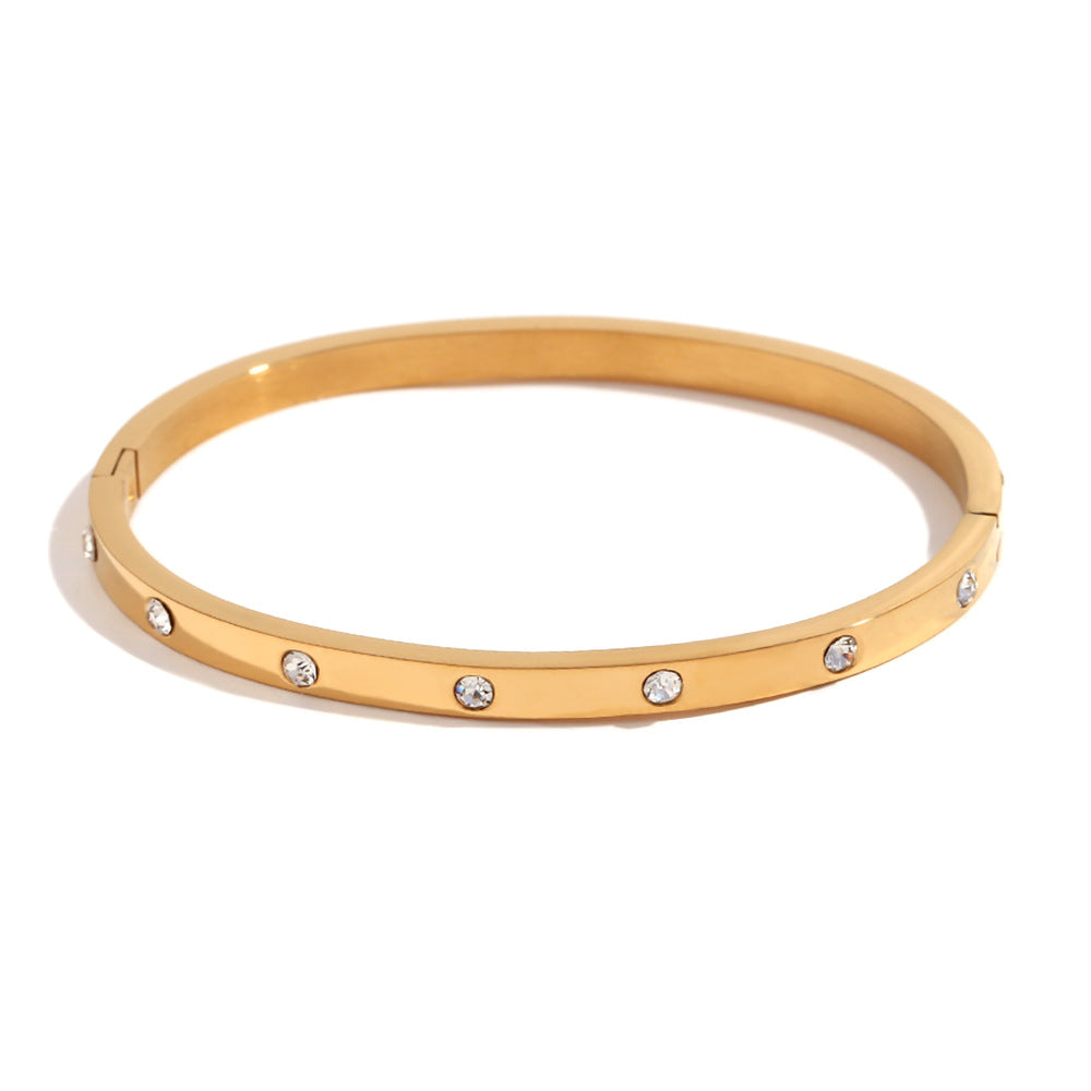 Lanna Dainty Zircon Bracelet - Dot Zircon Buckle Bracelet - Gold [38PP14I6]