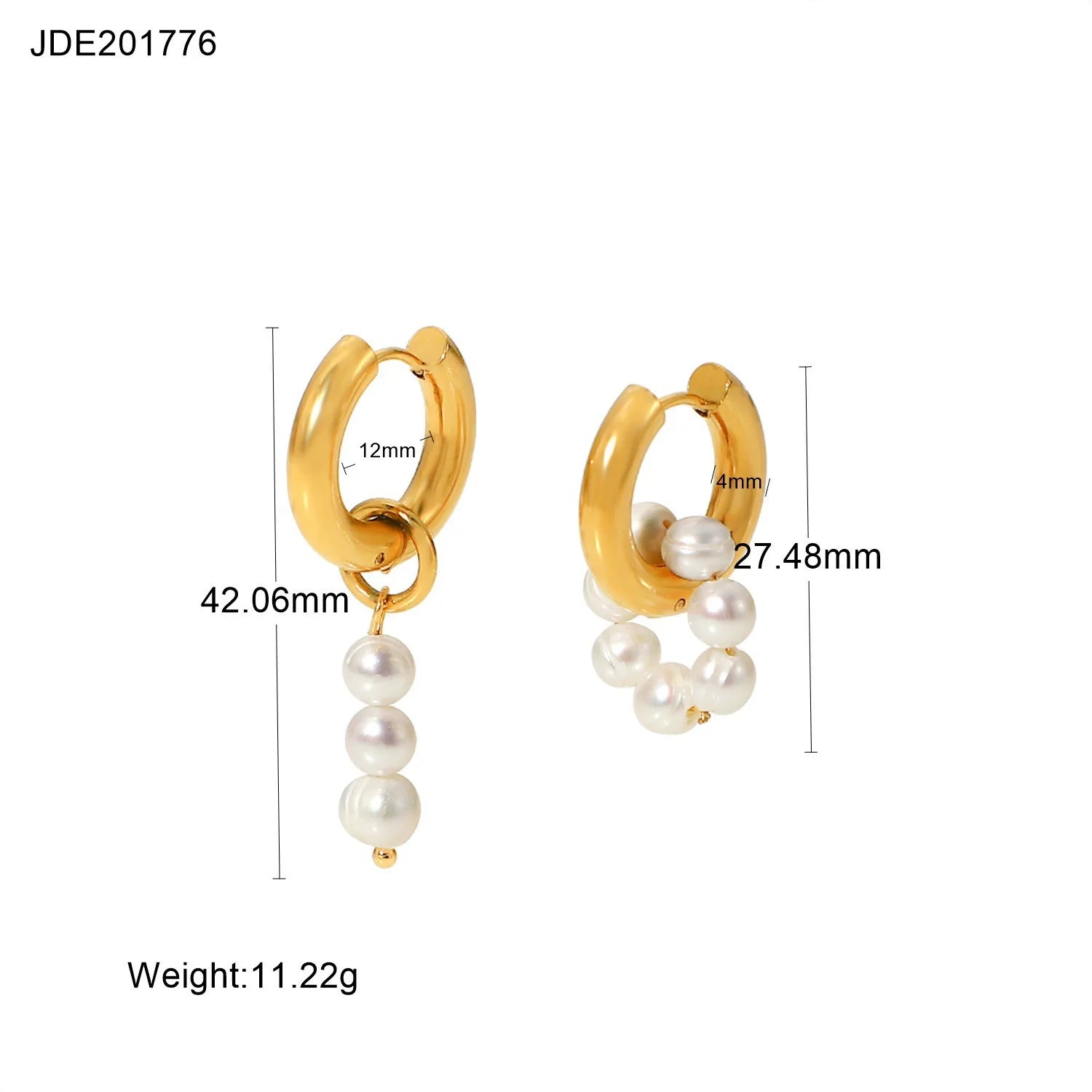 Marygrace 18K Gold Pearl Earrings - JDE201776