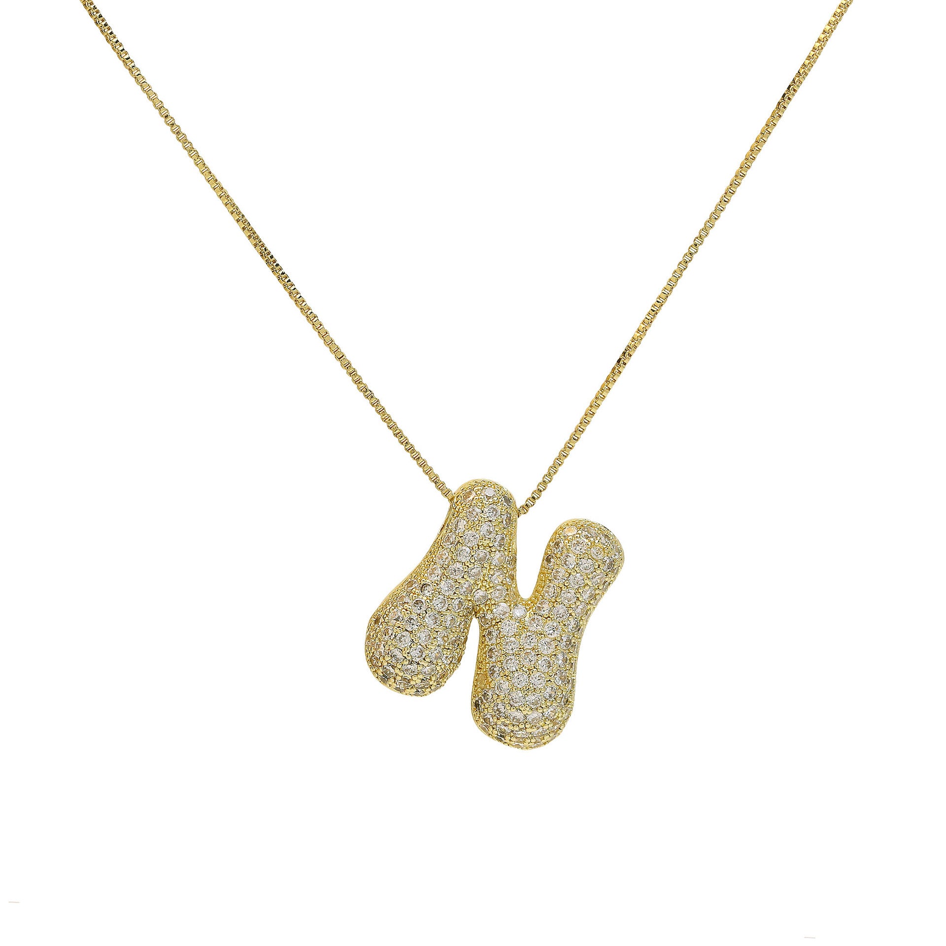 Zaidee Bubble Initial Necklace - Initial N [59W1T1CA]