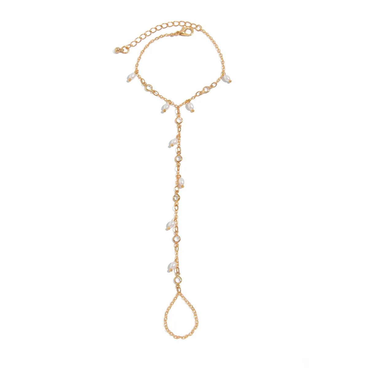 Yuna Pearl Tassel Hand Chain - Style 4 Gold