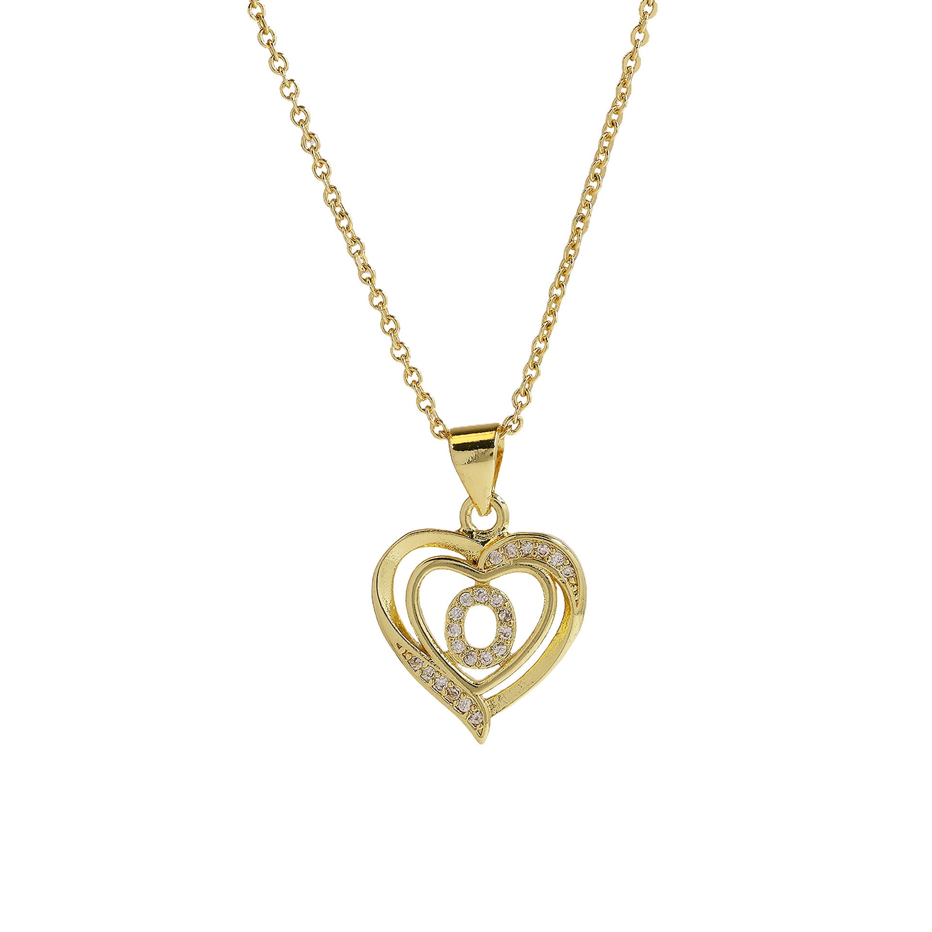 Kamarie Initial Heart Necklace - Necklace O [Y3YS38N7]