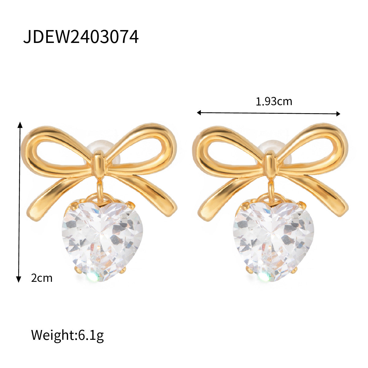 Blessin Bow Jewelry Set - JDEW2403074 Stud Earrings [NTABYCON]