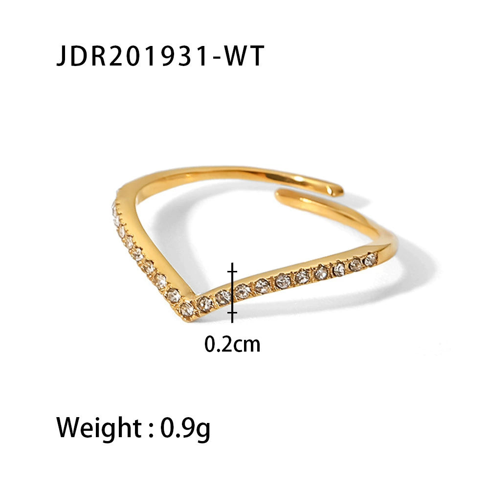 Rayana Gold Zircon Ring - JDR201931-WT
