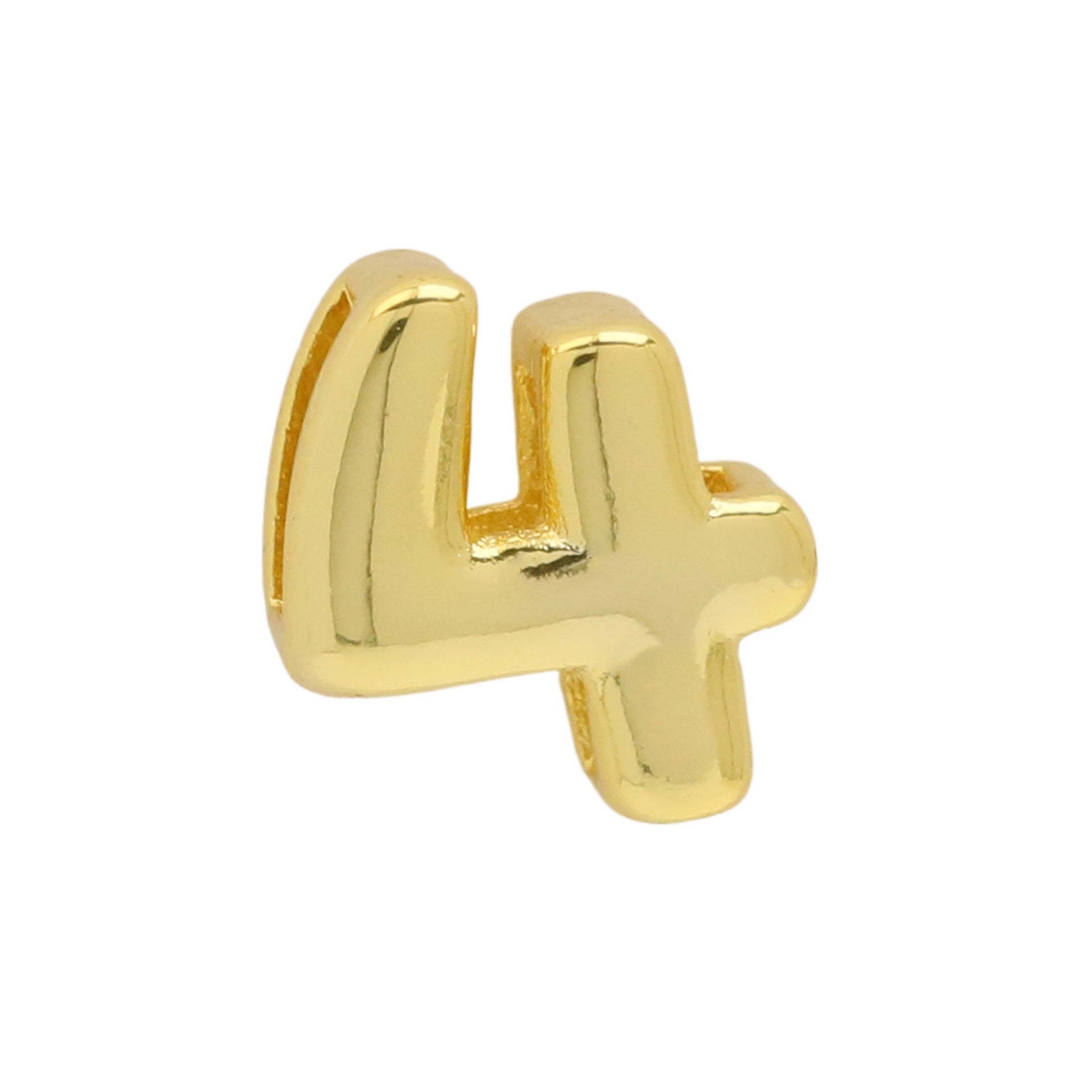 Devora Bubble Letter Necklace - Gold Tone Number 4 Pendant [KSXOQUX3]